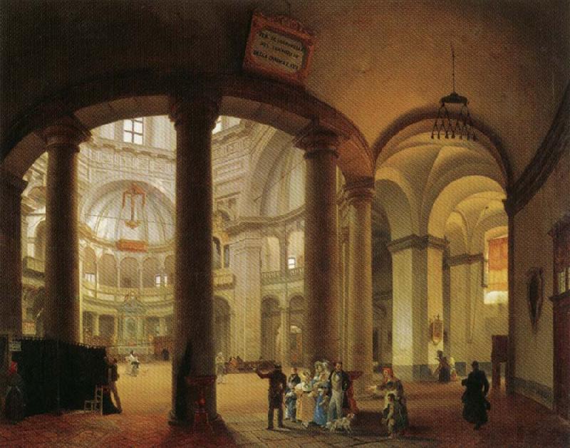 Giovanni Migliara Interior of Basilica of San Lorenzo Germany oil painting art